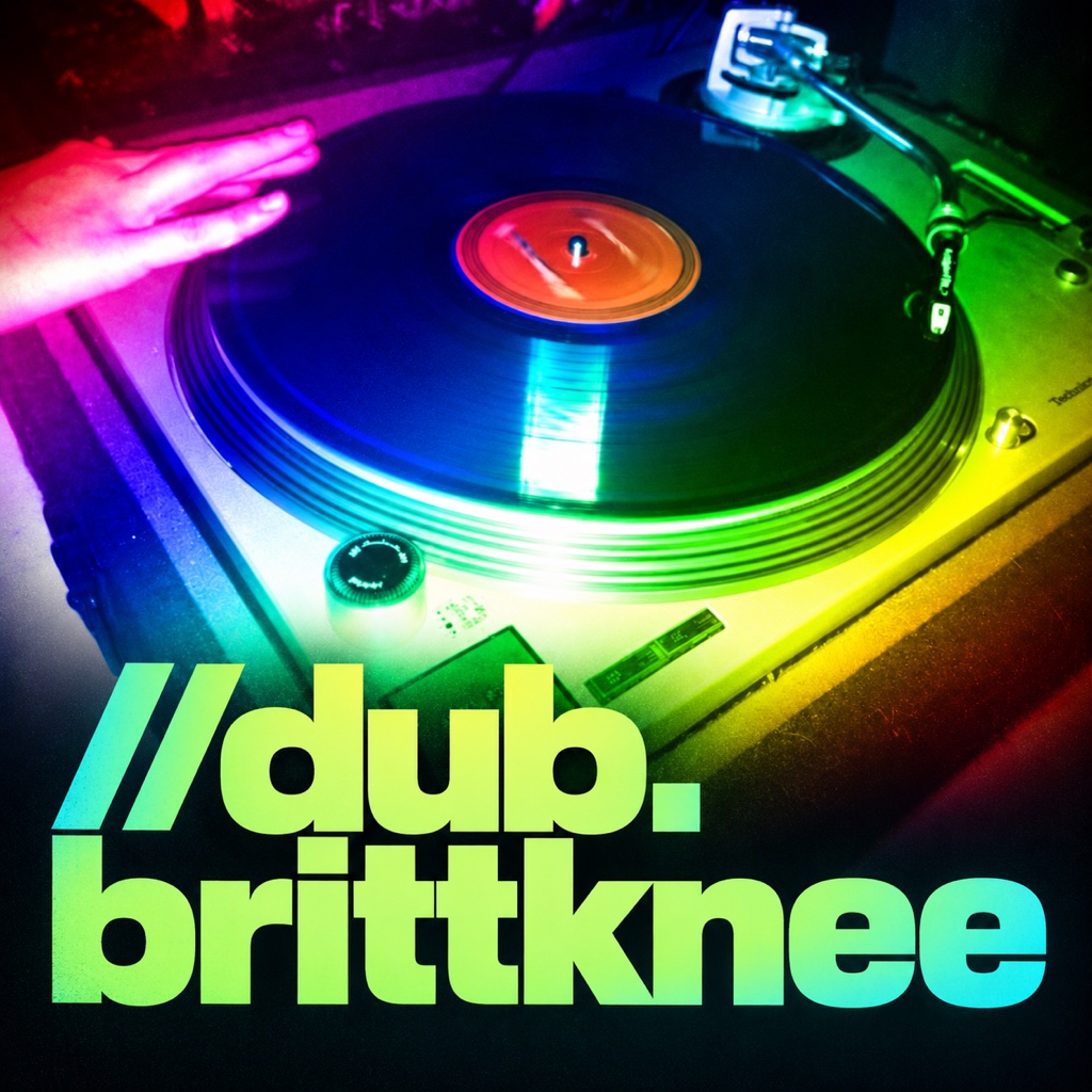 MIXID00636 cover: neon-lit vinyl with //dub.brittknee lettering